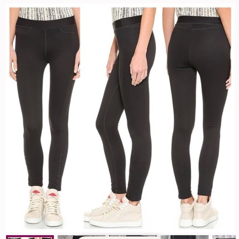 Rag & Bone Womens Size XSmall Black Leggings With Front Zipper At Ankle